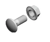 Śruby i nakrętki - Śruba z łbem grzybkowym + nakrętka kołnierzowa ząbkowana komplet SGKFM10x30, do konstrukcji fotowoltaicznych - miniaturka - grafika 1