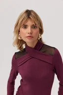 Bluzki damskie - Bluzka dzianinowa Voga burgundowa - miniaturka - grafika 1