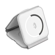 Ładowarki do telefonów - Magnetyczna ładowarka indukcyjna Choetech T588-F 3w1 15W (biała) - miniaturka - grafika 1