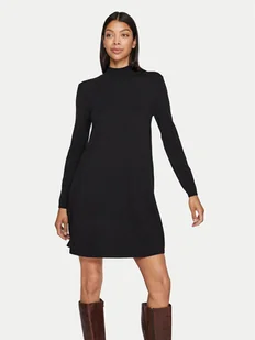 Vila Sukienka dzianinowa Comfy 14087511 Czarny Regular Fit - Sukienki - miniaturka - grafika 1