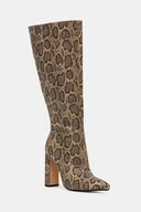 Kozaki damskie - Buffalo kozaki July Boot Hi damskie kolor beżowy na słupku 1292056-SNA - miniaturka - grafika 1