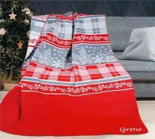 Koc WINTER MAGIC 150x200 czerwony/szary - Koce - miniaturka - grafika 1