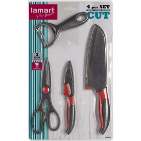Lamart LAMART CUT ZESTAW NOŻY + AKCESORIA NOŻYCZKI OBIERAK LT2098 42003753 - Noże - miniaturka - grafika 2
