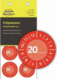 AVERY Rød inspektionsetiket Ø30 mm - Etykiety samoprzylepne i bloki etykiet - miniaturka - grafika 1