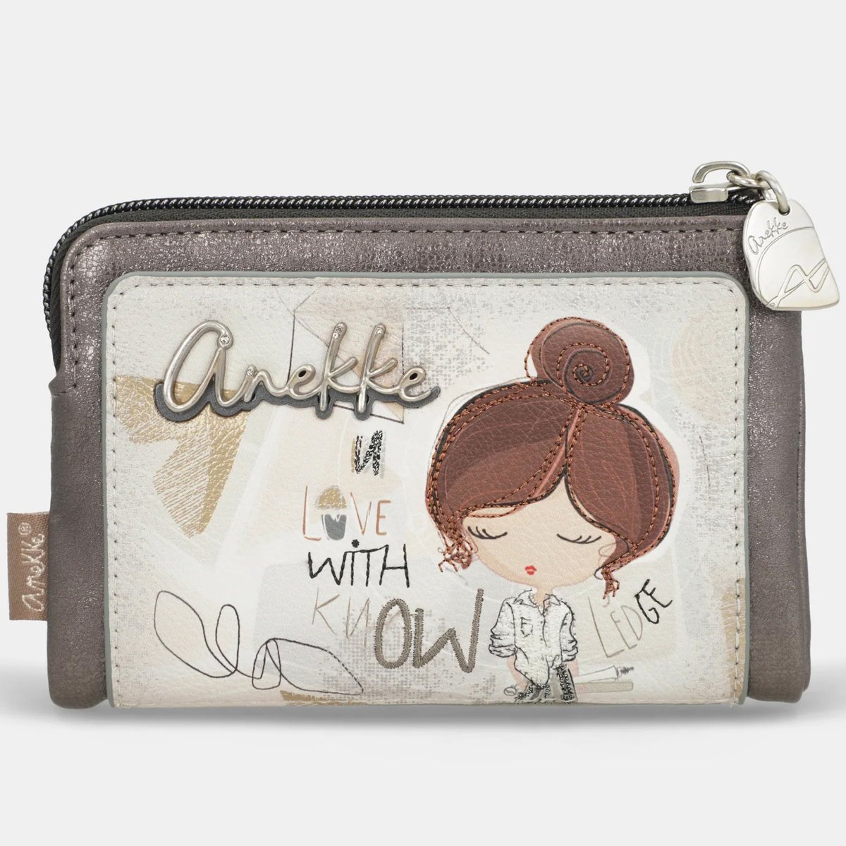 Portfel Damski ANEKKE Średni Stylowy Portmonetka Multikolor 42809-912 Kolorowy