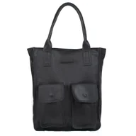 Torebki damskie - Duża Shopperka Torba Skórzana Vezze Tasca Czarna - miniaturka - grafika 1