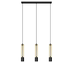 LED Żyrandol na lince BARS 3xGU10/4,8W/230V złoty/czarny - Lampy sufitowe - miniaturka - grafika 1