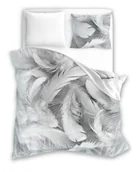 Pościel - Faro Pościel bawełniana 140x200 Natura 001 Lekka jak piórko szara poszewka 70x90 - miniaturka - grafika 1