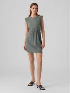 Sukienki - Vero Moda Sukienka codzienna Hollyn 10265206 Zielony Regular Fit - miniaturka - grafika 1