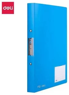 Niebieski segregator ringowy Deli A4 PP z kieszenią - Segregatory - miniaturka - grafika 1