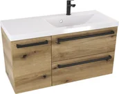 Szafki łazienkowe - Szafka z umywalką typu loft ATHDC 90 D P MAT - Drewnodekor mat- Uchwyt Czarny Mat - miniaturka - grafika 1