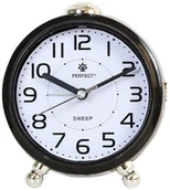 Zegary - Perfect Budzik BB08902 czarny 8,5 cm drzemka podświetlenie cichy chód - miniaturka - grafika 1