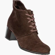 Botki damskie - Botki Damskie Skórzane Zamszowe Buty Na Klocku Zimowe Brązowe Darex B383/7 Brązowy 35 - miniaturka - grafika 1