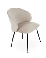 Krzesła - Krzesło Ganta, do jadalni, tapicerowane, walurowe, beżowe - miniaturka - grafika 1