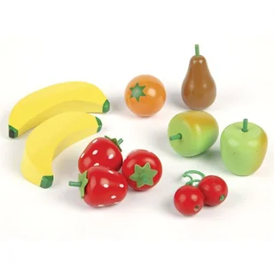 Bigjigs Toys DREWNIANE OWOCE w skrzyneczce 10 el. T0131 - Zabawki AGD - miniaturka - grafika 1