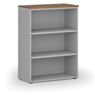 Regał biurowy PRIMO GRAY, 1087 x 800 x 420 mm, szary/orzech - Regały biurowe - miniaturka - grafika 1