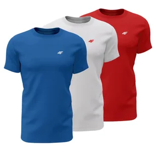 T-shirt męski (ZESTAW KOSZULEK 3 SZT.) 4F 4FWSS25TTSHM3097-90S Wielokolorowy Roz. 5XL - Koszulki męskie - miniaturka - grafika 1