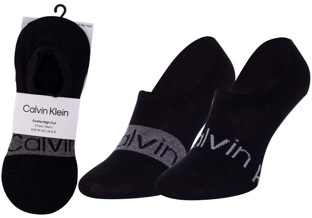 CALVIN KLEIN SKARPETKI STOPKI 2 PARY BLACK 701218713 002 - Rozmiar: 39-42