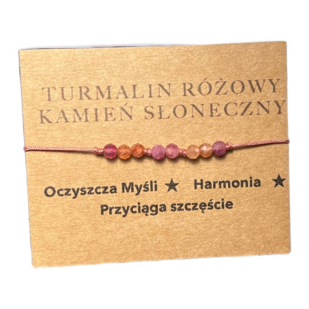 Bransoletka na sznurku Turmalin Kamień słoneczny