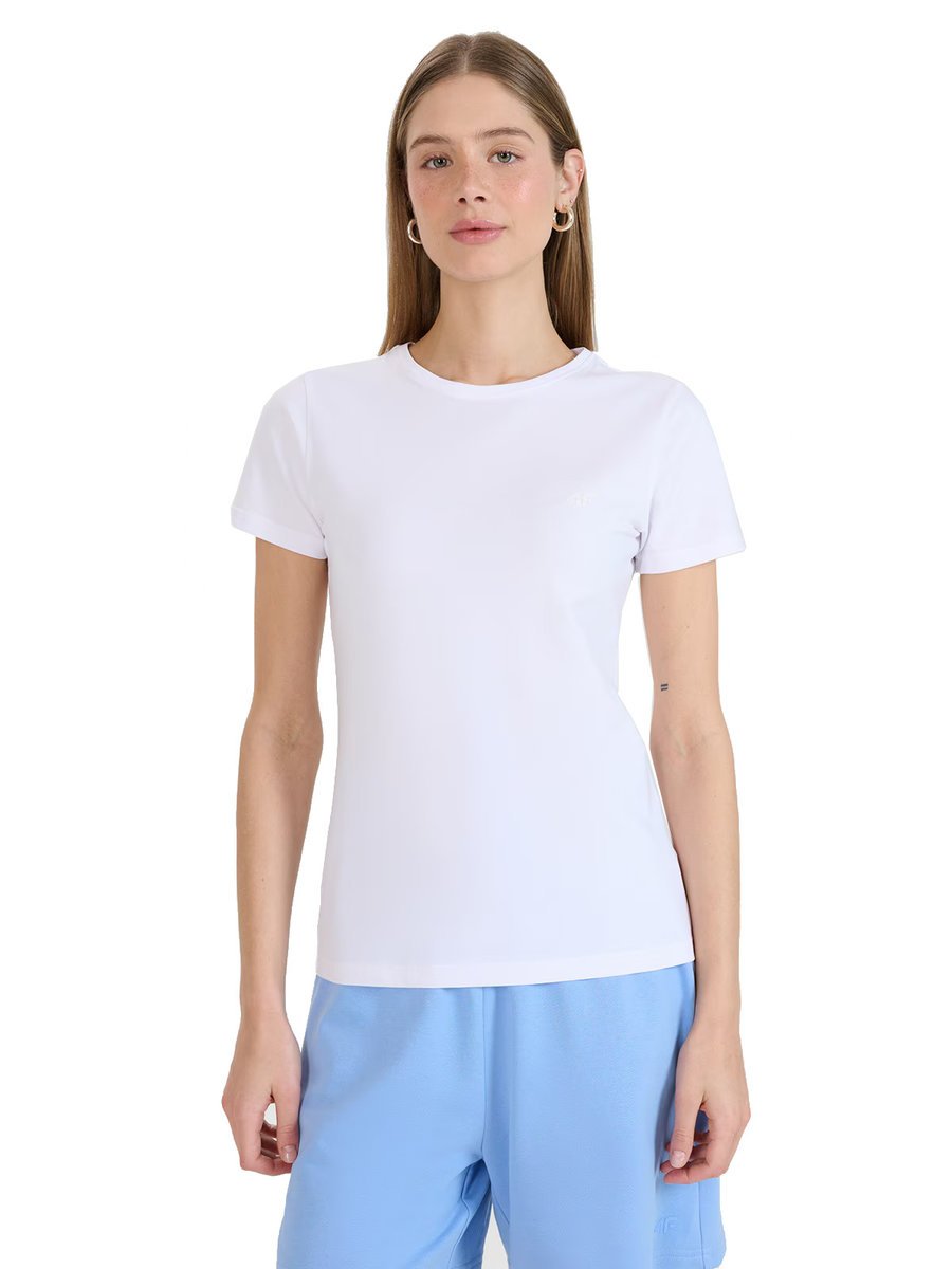 Damska koszulka bawełniana 4F TSHF2255 10S biały XXL