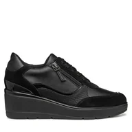 Sneakersy damskie - Sneakersy Geox D Ilde D46RAA 05422 C9999 Czarny - miniaturka - grafika 1