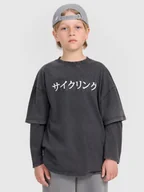 Koszulki dla chłopców - 4F Longsleeve oversize z nadrukiem chłopięcy - szary 122 (6-7 lat) - miniaturka - grafika 1