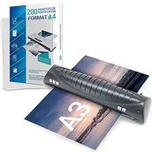 Laminatory - Texet A78211-2X21V Pro laminator z 200 arkuszami A4 Czarny - miniaturka - grafika 1