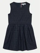 Sukienki i spódniczki dla dziewczynek - Tommy Hilfiger Sukienka letnia Anglaise KG0KG07931 D Granatowy Regular Fit - miniaturka - grafika 1