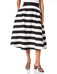 Spódnice - APART Fashion Damska satynowa spódnica, kremowo-czarny, 42 - grafika 1