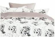 Pościel - POŚCIEL 160x200 SATYNA BAWEŁNIANA NOWOCZESNY KOMPLET + 2 POSZEWKI KWIATY - miniaturka - grafika 1