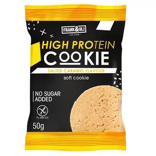 Ciastko Proteinowe o Smaku Słonego Karmelu z Miazgą z Orzeszków Arachidowych Frank&oli, 50g - Zdrowa żywność - miniaturka - grafika 1