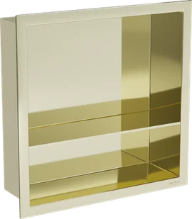 Mexen X-Wall-R półka wnękowa z kołnierzem i półką 30 x 30 cm, złota - 1950303010S - Półki łazienkowe - miniaturka - grafika 1