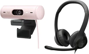 Kamera internetowa Logitech Brio 500 Rose 960-001421 + H390 981-000406 - Kamery internetowe - miniaturka - grafika 1