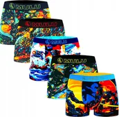 Majtki męskie - BOKSERKI MĘSKIE BAWEŁNIANE ŚMIESZNE ZESTAW MIX WZORÓW 5 SZTUK PREZENT - miniaturka - grafika 1