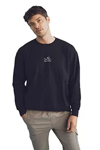 DeFacto Sweter z długim rękawem męski - okrągły dekolt bluza męska (czarny, XL), czarny, XL - Swetry męskie - miniaturka - grafika 1
