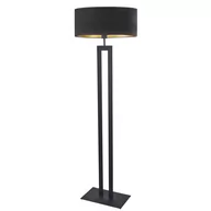 Lampy stojące - Lysne, Lampa podłogowa vintage z welurowym abażurem Kalifornia Velur, Czarny ze złotym wnętrzem - miniaturka - grafika 1