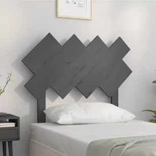 Lumarko Wezgłowie łóżka, szare, 92x3x81 cm, lite drewno sosnowe - Inne meble do sypialni - miniaturka - grafika 1