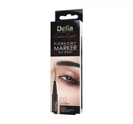 Akcesoria i kosmetyki do stylizacji brwi - Delia Cosmetics Eyebrow Expert Piórkowy Marker do brwi - kolor czarny 1szt - miniaturka - grafika 1