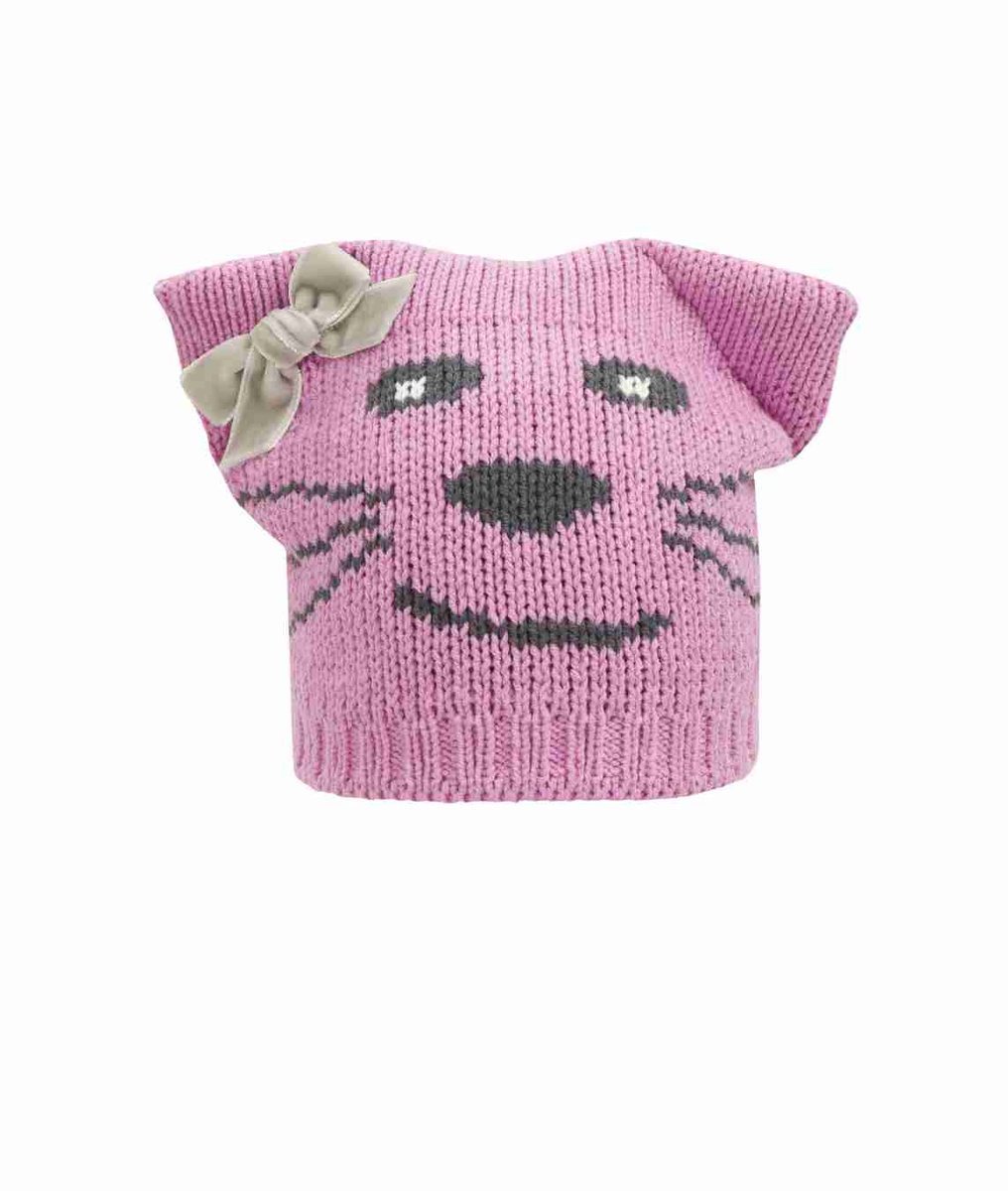 Czapka dziewczęca, różowa, kotek, Döll