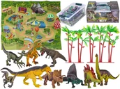 Zabawy w naśladowanie dorosłych - Zestaw Figurek Dinozaurów w kuferku + mata, Dinozaury 9 sztuk - miniaturka - grafika 1