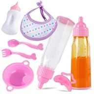 Akcesoria dla lalek - Magiczna Butelka Zestaw Akcesoriów Dla Lalki Bobasa Znikające Mleko Smoczek - miniaturka - grafika 1