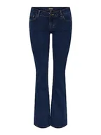 Spodnie damskie - PIECES Pcpeggy Lw Flared Db Jeans Noos Bc dżinsy damskie, niebieski (Dark Blue Denim), XXL / 30L - miniaturka - grafika 1