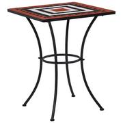 Stoły ogrodowe - vidaXL Mozaikowy stolik bistro, terakotowo-biały, 60 cm, ceramiczny - miniaturka - grafika 1