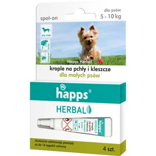 Bros Krople przeciw pchłom i kleszczom dla psów małych 5-10 kg Happs Herbal (4 sztuki) - Suplementy i witaminy dla psów - miniaturka - grafika 5
