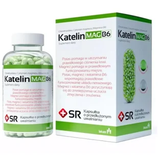 PRZEDSIĘBIORSTWO FARMACEUTYCZNE LEK-AM SP. Z O.O. Katelin mag b6 x 60 kaps.o prz.uwal - Witaminy i minerały - miniaturka - grafika 1