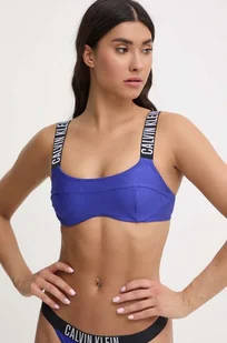 Calvin Klein biustonosz kąpielowy kolor niebieski miękka miseczka KW0KW02389 - Stroje kąpielowe - miniaturka - grafika 1