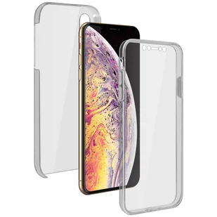Etui 360° do iPhone'a XS Max Elastyczny przód i sztywny tył — przezroczyste - Etui i futerały do telefonów - miniaturka - grafika 1