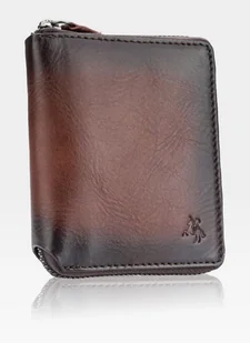 Portfel Męski Skórzany Zapinany Na Suwak Visconti AT-65 Burnished Tan - Portfele - miniaturka - grafika 1