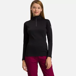 Bluzy damskie - Damska Bluza ROSSIGNOL W CLASSIQUE 1/2 ZIP RLLWL11_200 – Czarny - grafika 1