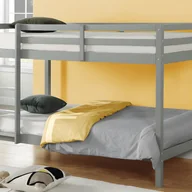 Łóżka dla dzieci i młodzieży - Łóżko piętrowe ANICET II – 2 × 90 × 190 cm – lite drewno sosnowe – kolor szary, w zestawie z materacem - miniaturka - grafika 1